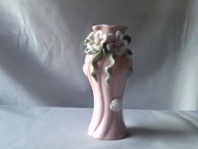 Buy Vintage Miniture 3D Floral Ceramic Bud Vase With Flower Embelishments Approx 4  • 2.49£