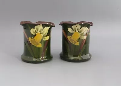 Buy Pair Of Longpark Daffodil 3  Vases - Torquayware Torquay Ware • 29.99£