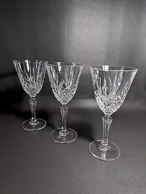Buy 3 Crystal Wine Glasses, Cristal De Flandre Salzburg Cut. Quality Stunning. • 15.99£