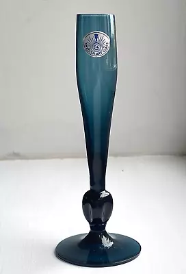Buy Vintage 1960s Scandinavian Swedish Alsterfors Blue Glass Stem Vase 6  WITH LABEL • 30£