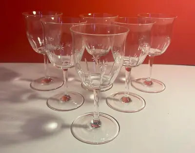 Buy Set Of 6 Vintage Small Wine/Sherry Glasses With Star Etched Pattern • 21.99£