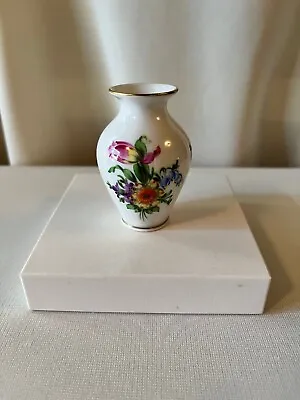 Buy Vintage  Herend  Bone China Miniature Hand-Painted Floral Vase • 33.19£