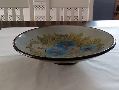Buy Chelsea Pottery Hand Painted Flower Design Glazed Dish Wall Hanging 29cm • 18.50£