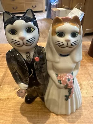 Buy Quail Bride And Groom Pottery Cat • 10£