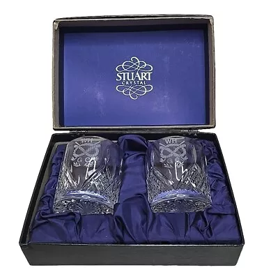 Buy Stuart Crystal Boxed Whisky Tumblers Engraved  GOLF CLUB WH GC - Set Of 2 • 29.99£