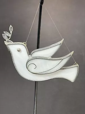 Buy Vintage White Dove Sun Catcher Ornament Window Lead/Stained Glass • 9.44£