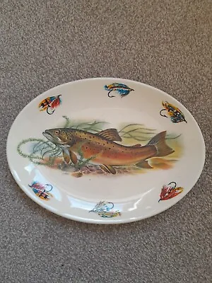 Buy West Highland Pottery Vintage Salmon  And Fly Serving  Platter Plate  • 24.99£