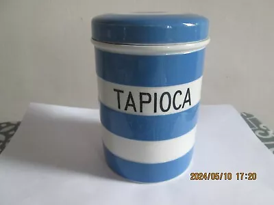 Buy T.G.Green Cornishware 'Tapioca' Storage Jar Vintage Black Shield Mark • 14.99£
