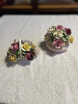 Buy Pair Of Exquisite Royal Adderley Bone China Floral Bouquets Made In England  • 9.99£