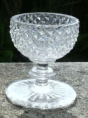 Buy Antique Georgian Early Victorian Irish Brilliant Cut Glass Salt Pedestal Cellar • 25£