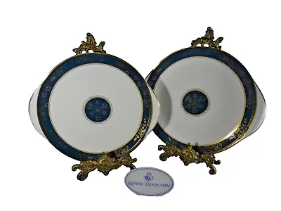 Buy ROYAL DOULTON CARLYLE PATTERN H5018 - 2 TWIN HANDLED CAKE PLATES 2nd QUALITY • 36£