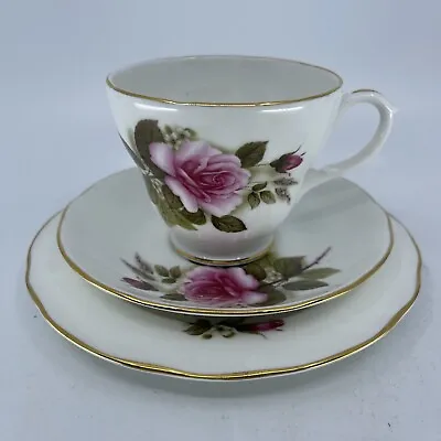 Buy Vintage Duchess, Bone China Trio, Saucer, Plate, Tea Cup, Pink Rose #386 • 21.68£