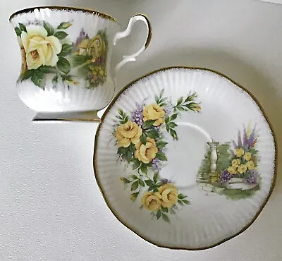 Buy Vtg Queens Rosina Fine Bone China England Yellow Rose Cottage Tea Cup And Saucer • 27.45£