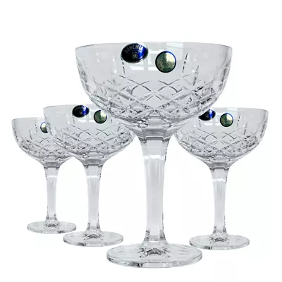 Buy Bohemia Cocktail Glass Fine European Crystal 24% Pbo Set/4 Made Czech Republic • 56.83£