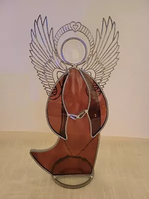 Buy Stained Glass Angel Votive Holder Tea Light Sun Catcher W/ Crafted Metal Wings • 17.08£