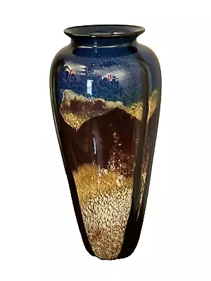 Buy Signed Satava Art Glass Vase Bamboo Over Mountain Background 12  One Of A Kind • 482.09£