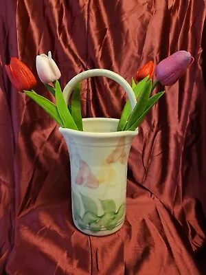 Buy Vintage Cheri Platter Pottery  Tullips  Handled Vase *Flowers Not Included* • 28.77£