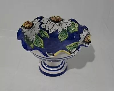Buy Blue Pottery Table Centrepiece, Bowl Margaret Flowers  • 19.59£