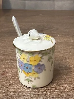 Buy Vintage Plant Tuscan China Jam Jelly Jar Made In England Lid Spoon • 9.99£