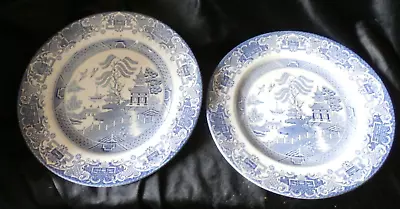 Buy 2 X10  Blue/white Willow Pattern Dinner Plates By English Ironstone (imprinted) • 9.99£