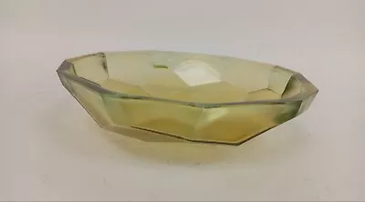 Buy Art Deco Large Green Glass Bowl Centre Piece Fruit Bowl Home Decor Geometric  • 9.99£