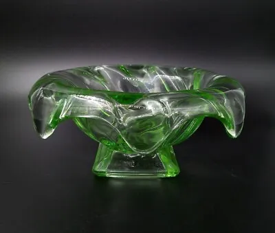 Buy Vintage Bagley Glass 'Equinox' Posy Bowl Pattern No. 3061 Green Made In England • 12.95£