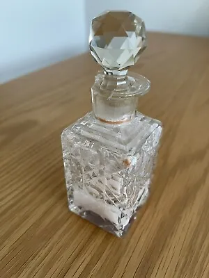 Buy Vintage Perfume Bottle Cut Glass With Stopper • 3.50£