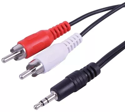 Buy 3.5mm Jack To 2 X RCA Cable AUX Twin Phono Headphone Mini Stereo Audio Lead Lot • 2.49£