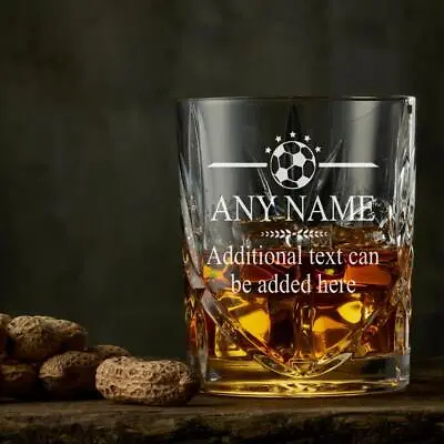 Buy Engraved Sports Award Football Theme Crystal Cut Whiskey Glass Gift BOH100-12 • 13.99£