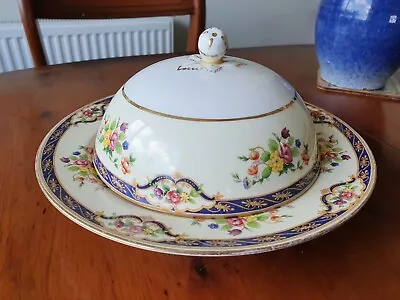 Buy PRETTY VINTAGE PLANT TUSCAN CHINA MADE FOR HARRODS CHEESE/BUTTER DOME C. 1930's • 12.50£