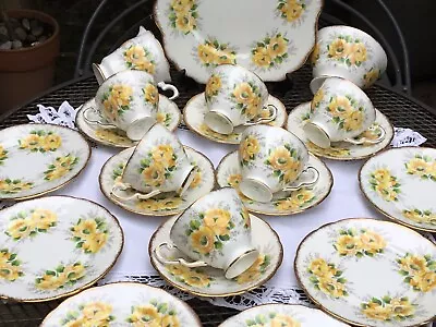 Buy Royal Stafford China ‘Peony’ Pattern  21p Vintage Tea Set • 35£