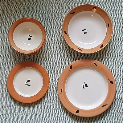 Buy Quad Of Poole Pottery 2 X Plates 2 X Bowls Fresco Terracotta Rachel Barker • 65£