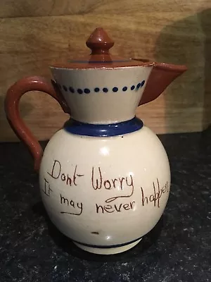 Buy Vintage Devon Torquay Watcombe Pottery Motto Ware Lidded Coffee Pot Water Jug • 12£