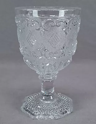 Buy French Baccarat Pressed Flint Glass Diamond Sand Pattern Water Goblet Circa 1840 • 118.59£