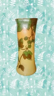 Buy Art Nouveau  Legras  French Etched Enamel Art Glass Vase Leaves.  Unsigned  • 123.13£