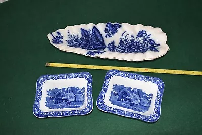 Buy Antique Blue White Dishes Three Items • 20£