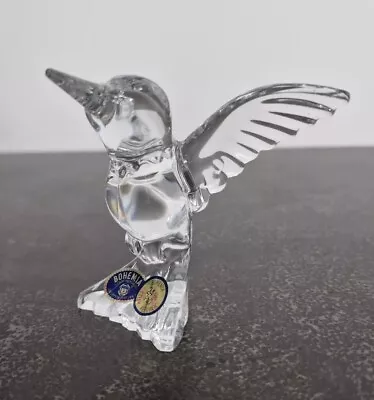 Buy Stunning Bohemia 24% Lead Crystal Humming Bird Figurine Ornament Czech Republic • 21.95£