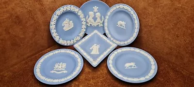 Buy Wedgewood Vintage Collection Of Various Blue Jasperware Mini Plates Dishes • 24.99£