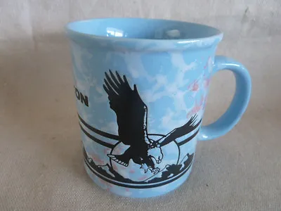 Buy Washington State Coffee Mug  Sky Blue Sponged Background Eagle & Mountains • 7.58£
