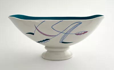 Buy Retro Boat Shape Vase By Burleigh Ware With Wheat Stem And Leaf Pattern. • 14£