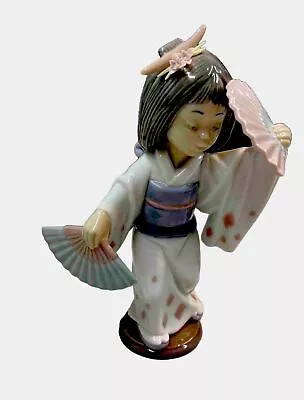 Buy Lladro Oriental Geisha Dancer Figurine With Fans #6230 No Box EUC • 72.08£