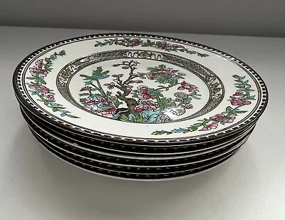 Buy 6 Antique S Hancock & Sons Indian Tree Bread And Butter Plates 6 3/4  Pink Blue • 20.94£