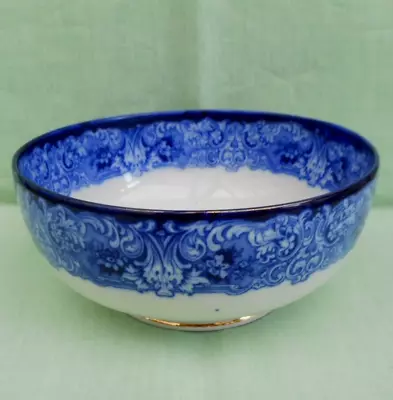 Buy Vintage Royal Doulton  Geneva  Flow Blue Open Vegetable Bowl - 22 Cm (8.75 ) • 17.99£