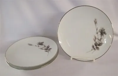 Buy Noritake Fine China L'AMOR Pattern #6682 Gray Flower 4 Salad Plates • 19.03£