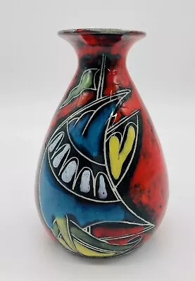 Buy San Marino Vtg Pottery Ceramic Vase Boat Mcm Italian Red Blue Nautical 6  Tall G • 29.99£