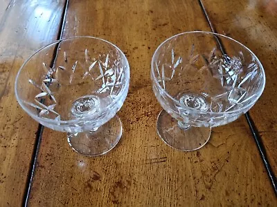 Buy 2 X Crystal Design Champagne COUPE GLASSES - Similar To LISMORE By WATERFORD • 5£