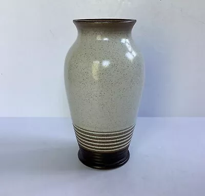 Buy Vintage Denby Studio Pottery Style Ribbed Vase Neutral Colours. • 8£