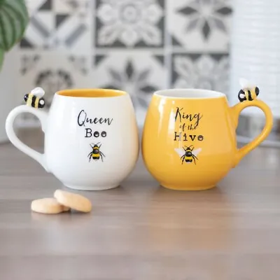 Buy Bumblebee Queen King Bee Round Tea Coffee Mug Wedding Couple Anniversary Gift  • 16.99£