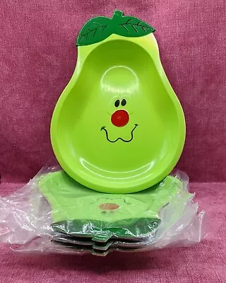 Buy Brand New Children's Reusable Plastic Plates, Pear, Set Of 4 • 4.95£