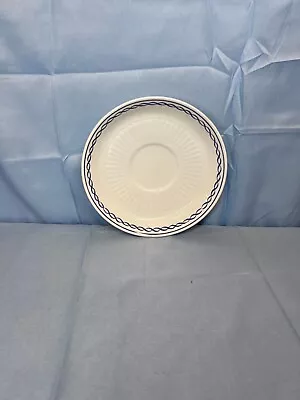 Buy Adams Collectibles Baltic Blue Ironstone Microtex Decorative White Salad Plate • 17£